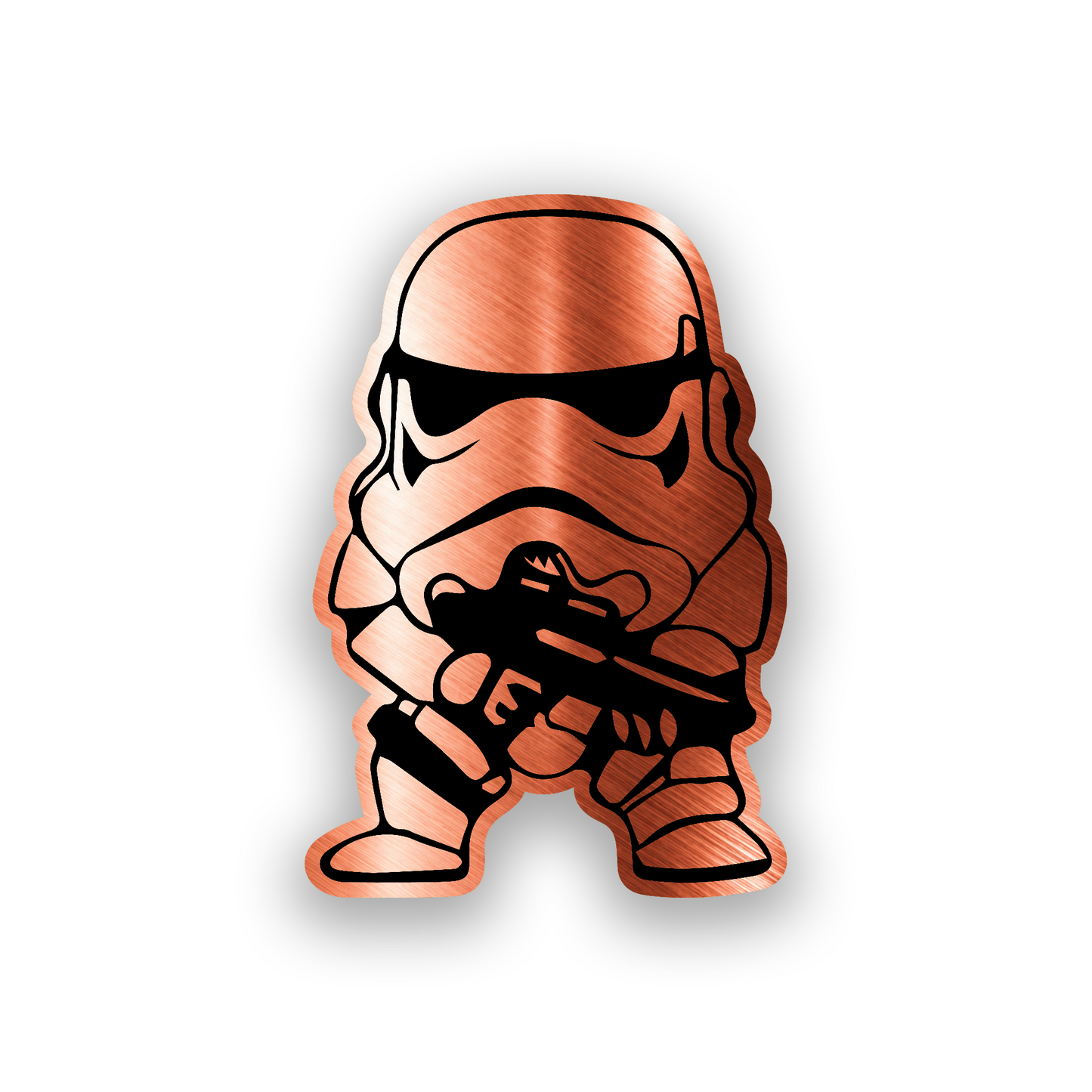 Imperial trooper inspired engraved car emblem with futuristic sci fi styling