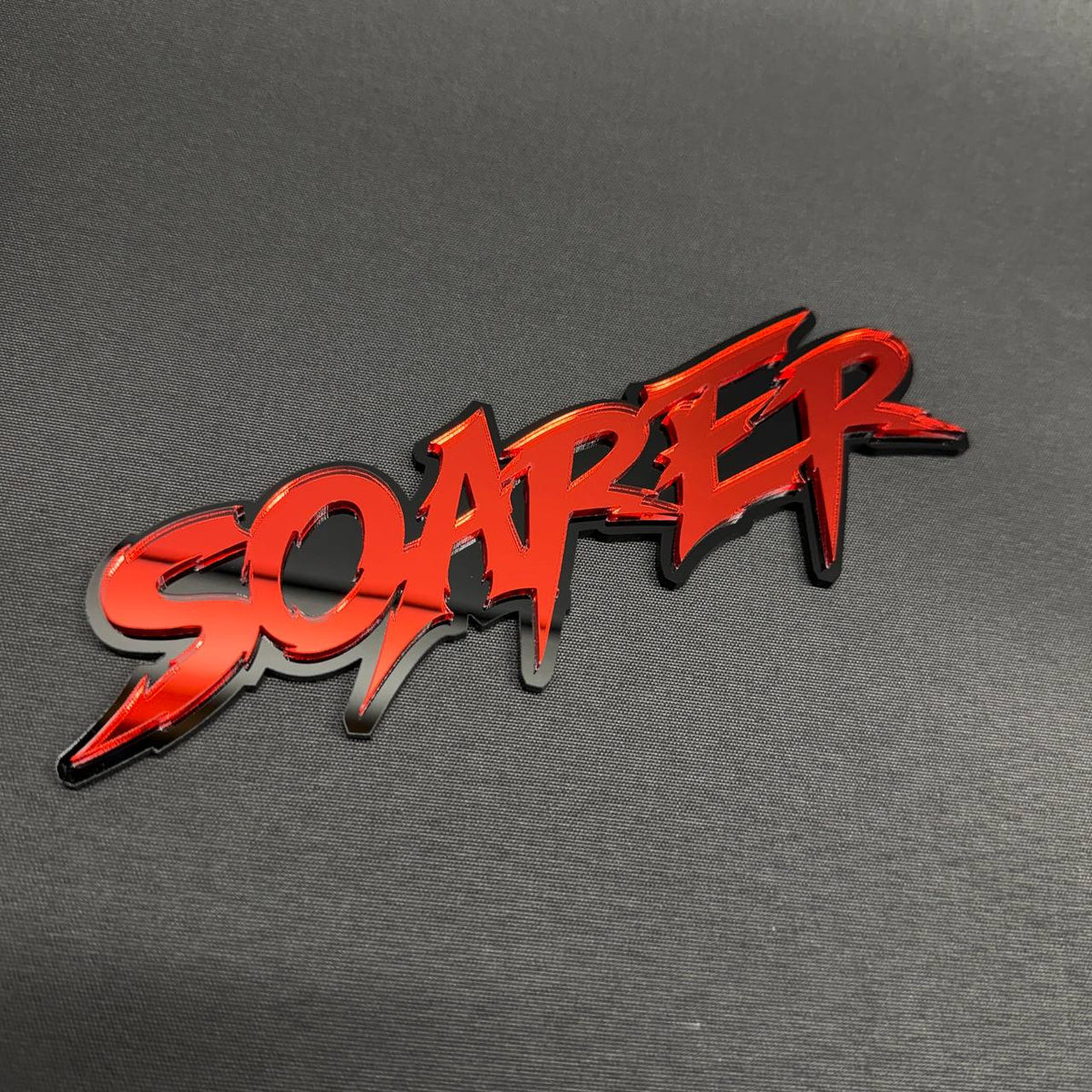 Personalized sharp lettering fender emblem for Ford, Chevrolet, Dodge, RAM and custom vehicles