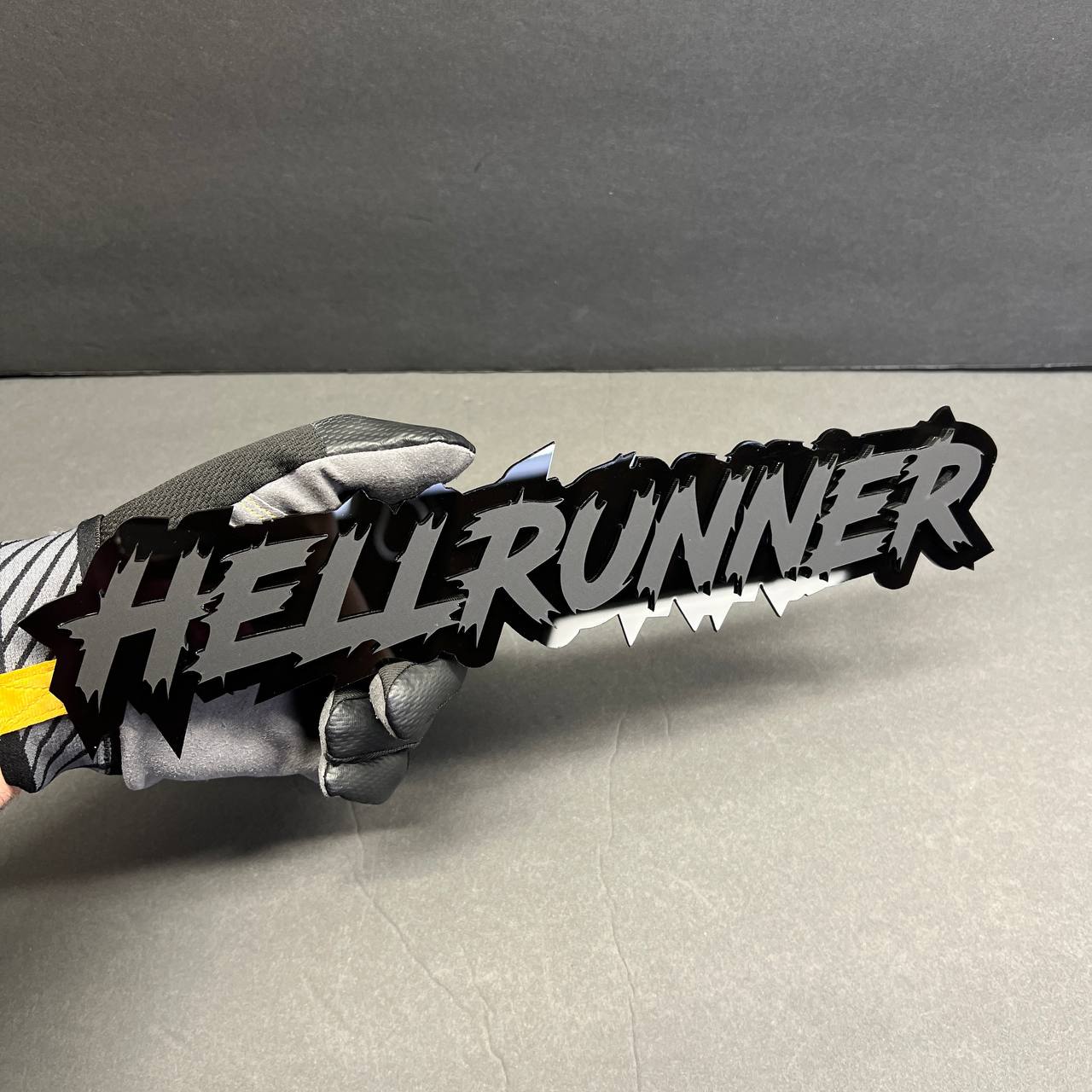 Custom Hellrunner performance style badge for hood and side fender
