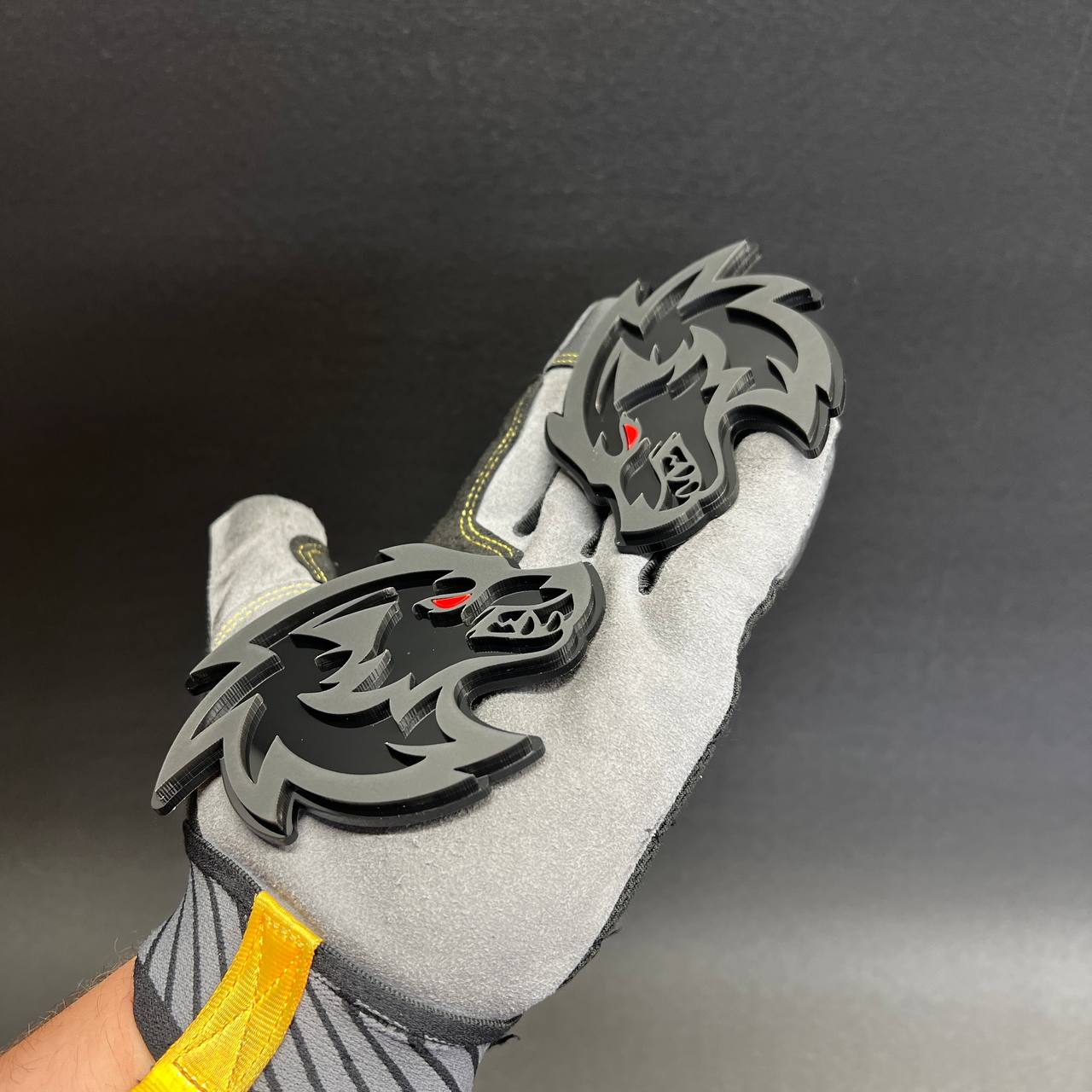 wolf head badge on Jeep Wrangler Ford Bronco offroad vehicle