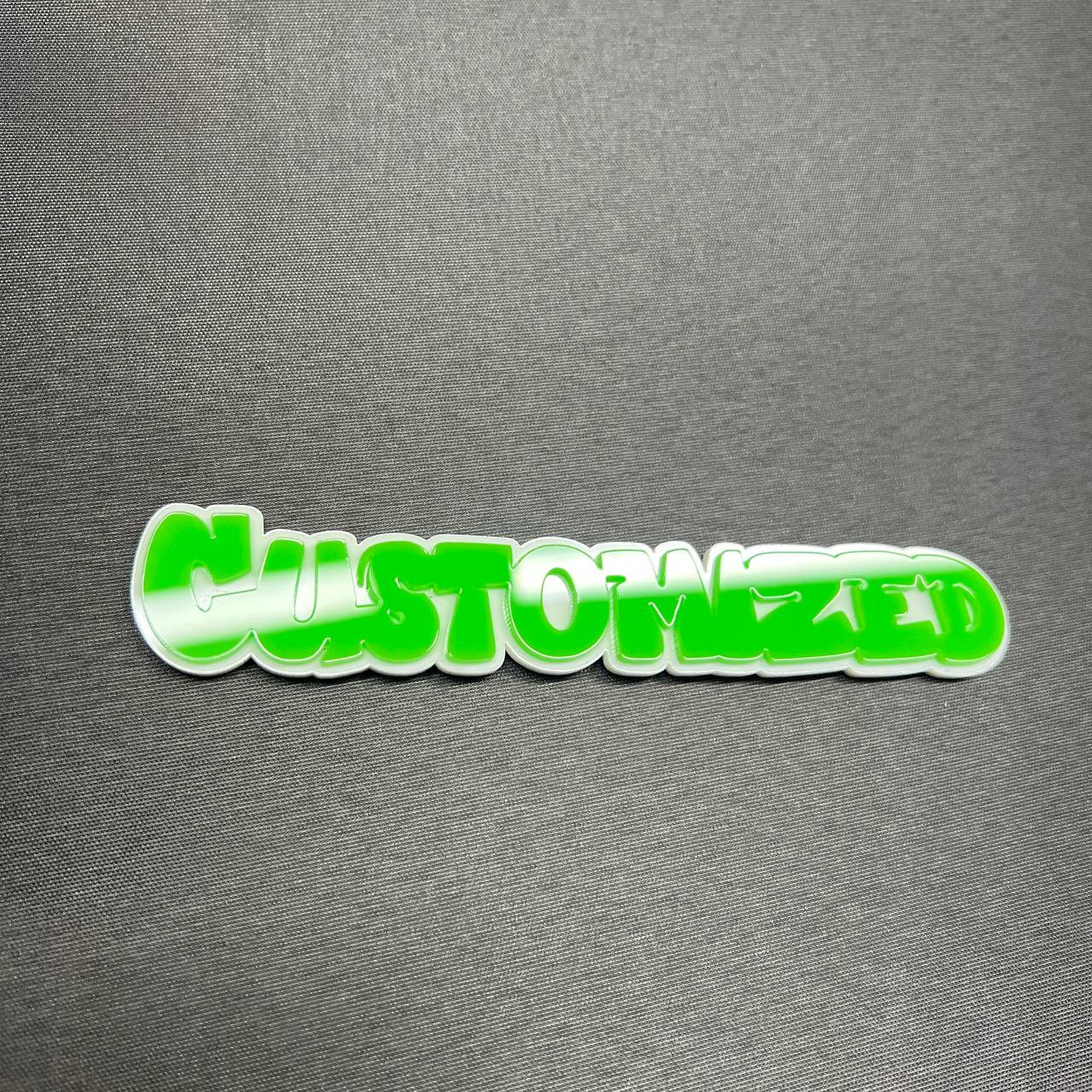 Made to order custom lettering badge for vehicle exterior decoration