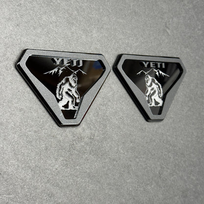 Silver and black Yeti car badge fender emblem for Bronco exterior