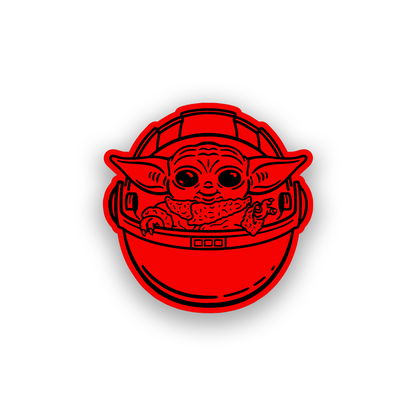 Engraved cute sci fi car emblem for personalized car or truck styling