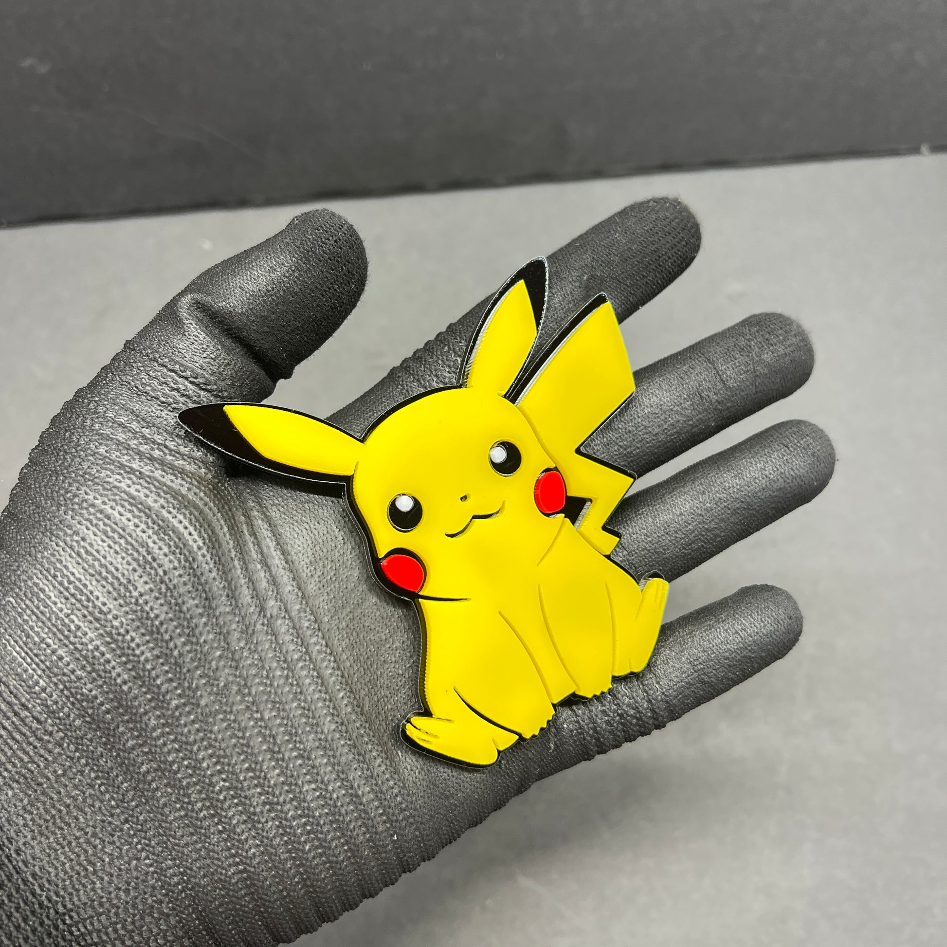 Cute picachu inspired auto badge with strong 3M adhesive backing