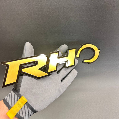 Cyber Rhino vehicle exterior badge for fender tailgate or body panel