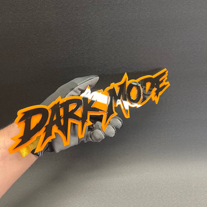 Black and orange DARK MODE personalized vehicle emblem decal