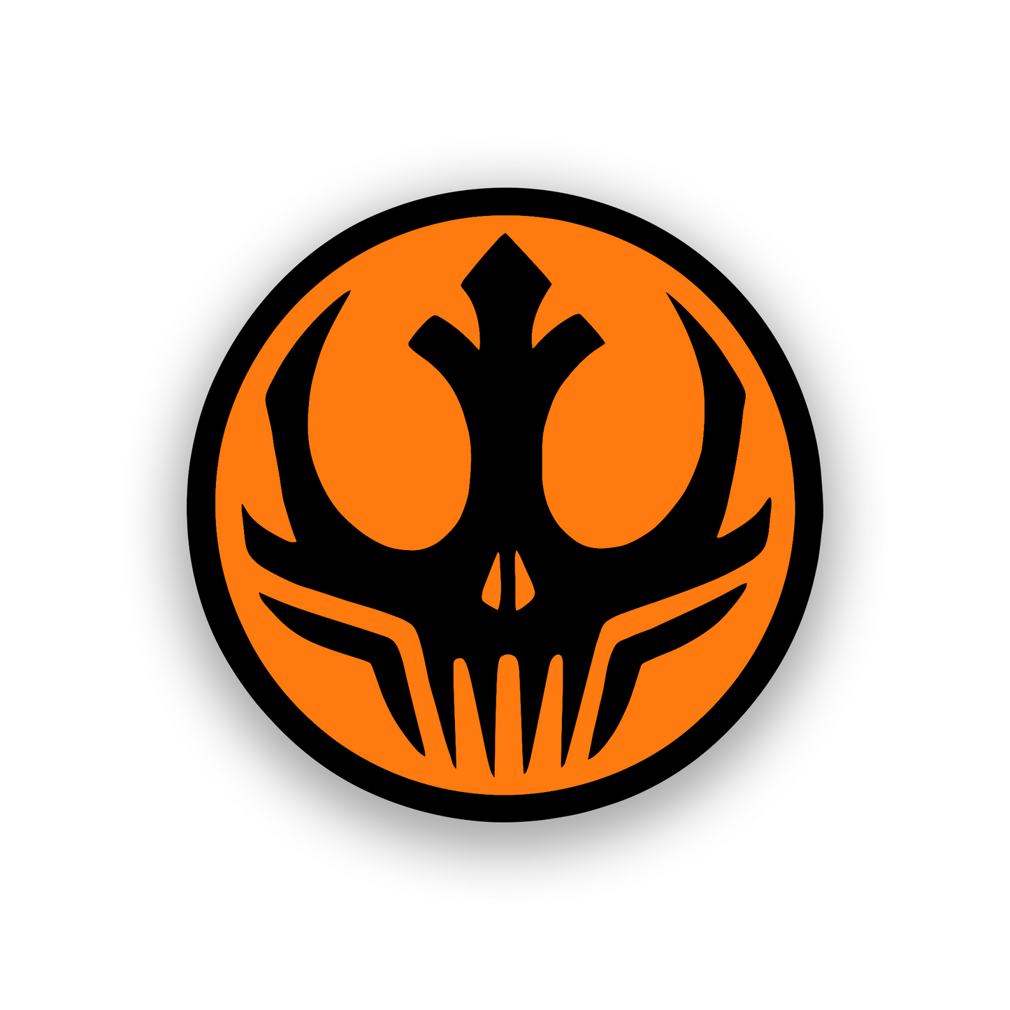Engraved galactic skull emblem with strong circular badge design