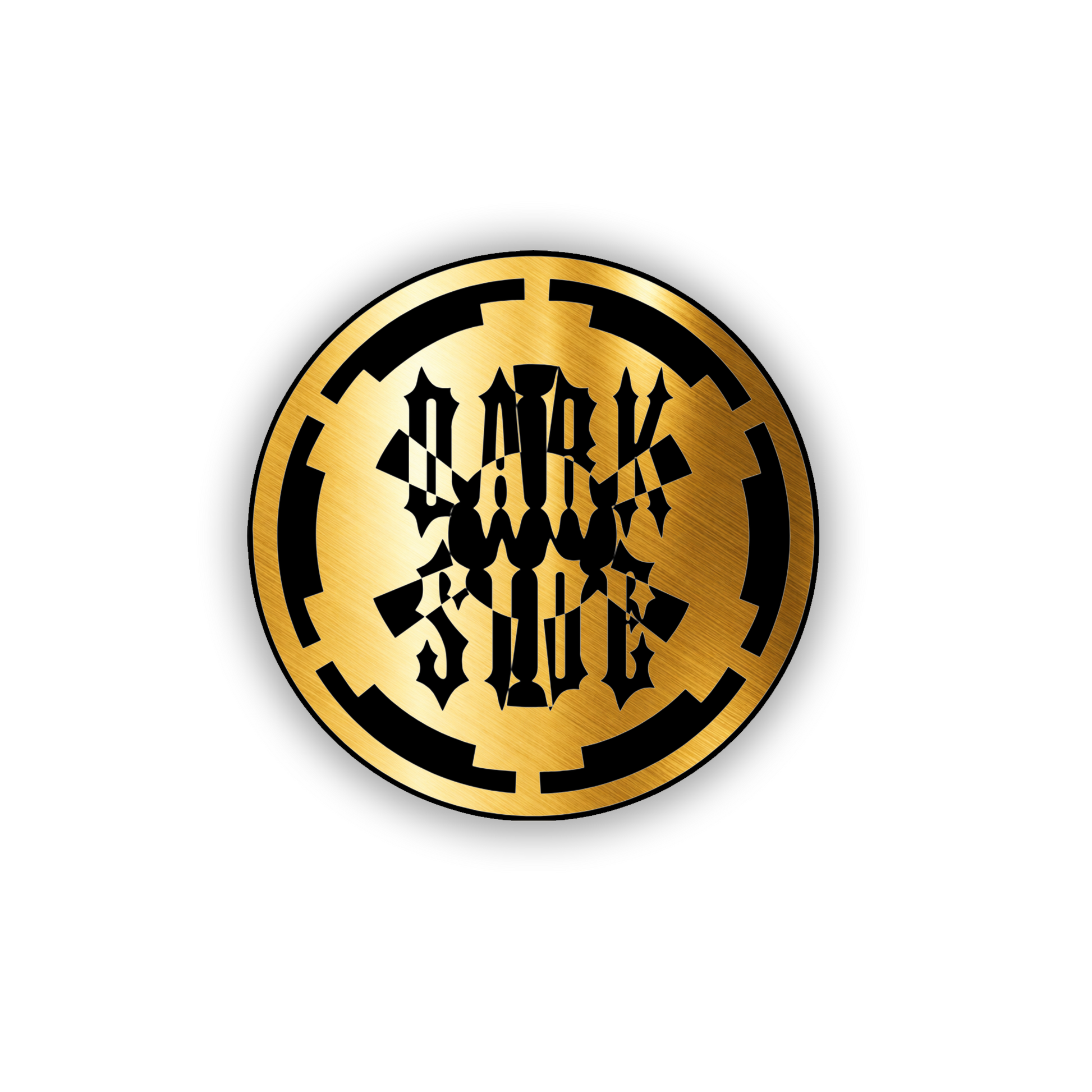 Gothic Dark Side car badge with circular galactic symbol