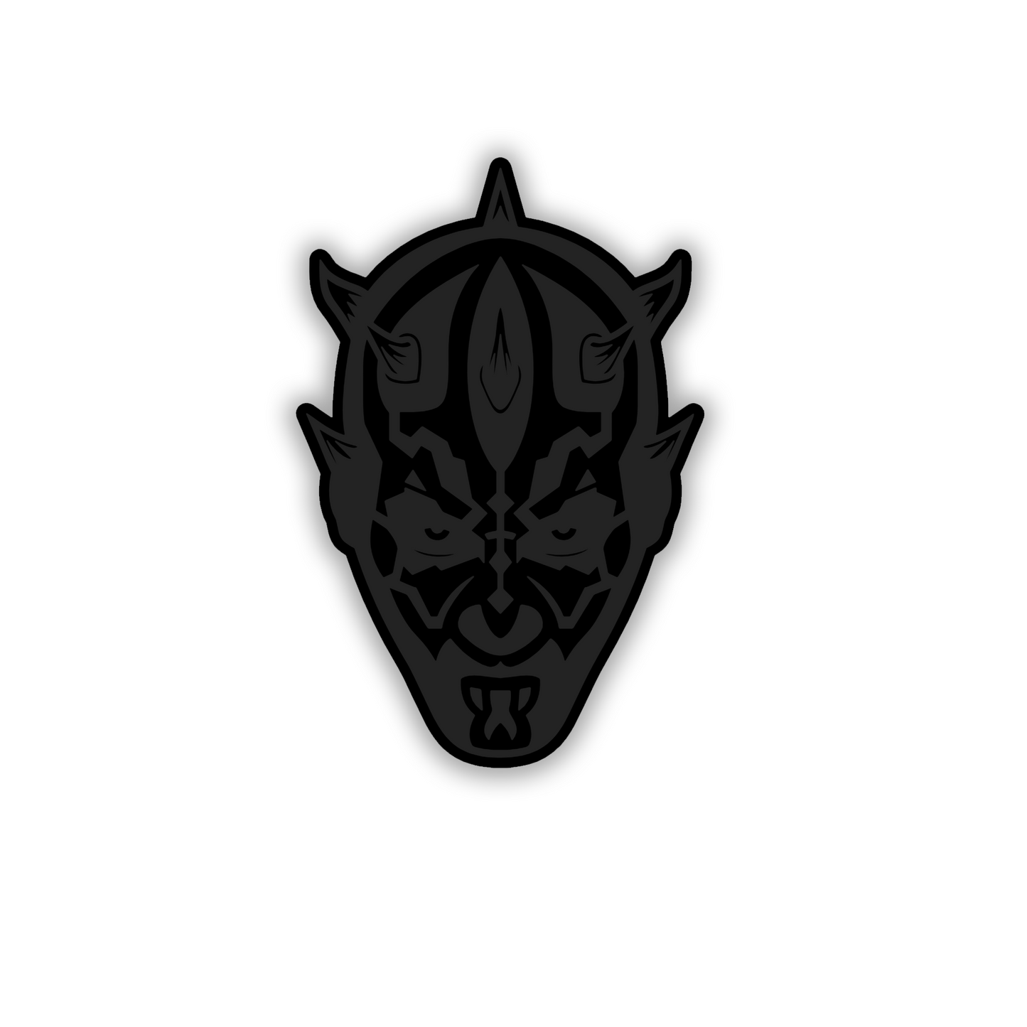 Black and silver Darth Maul face badge for cars, trucks, and SUVs