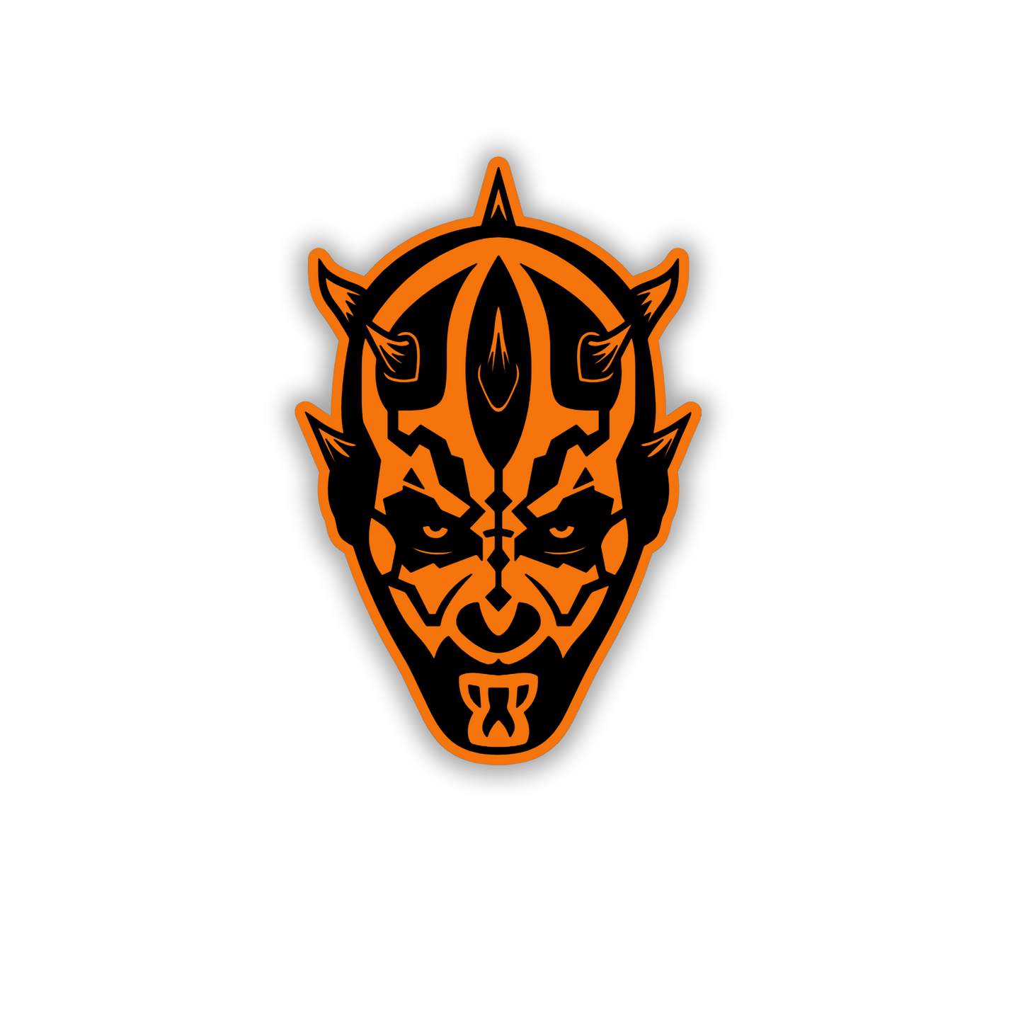 Sci-fi warrior engraved automotive badge in a black and silver design