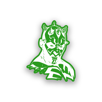 Star Wars inspired villain car badge with striking engraved face design for vehicles