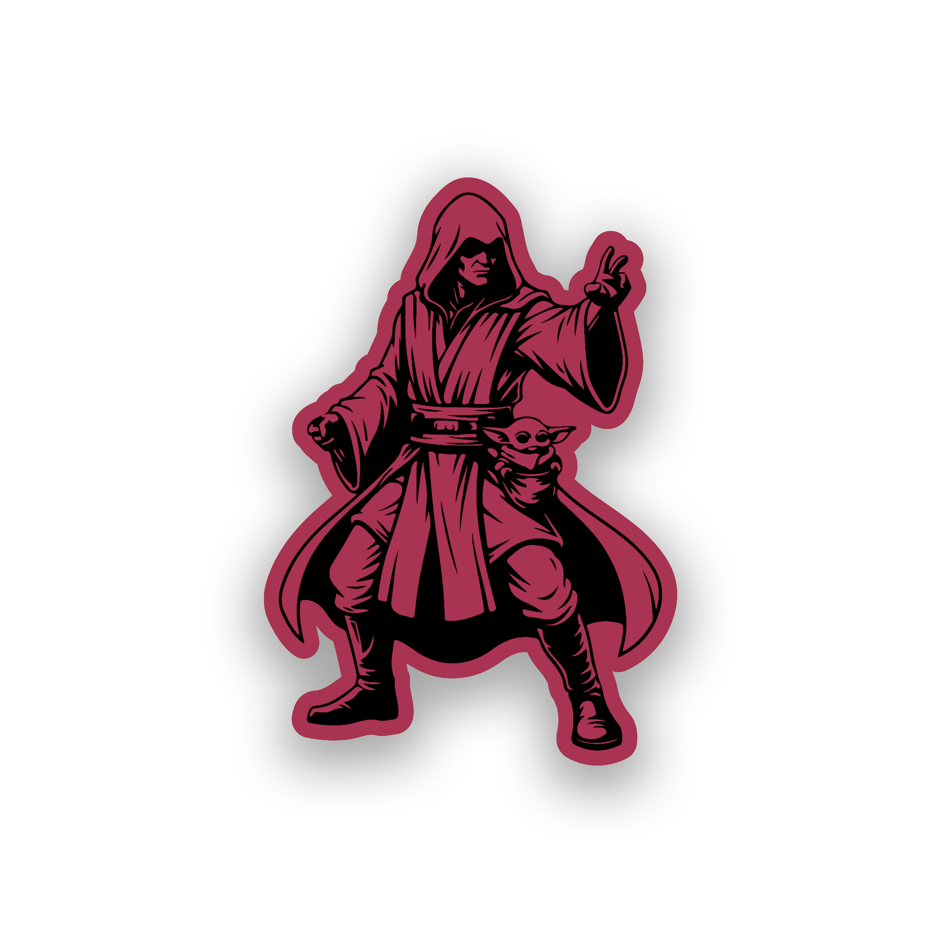 Laser engraved Revan car emblem with hooded galactic warrior badge design