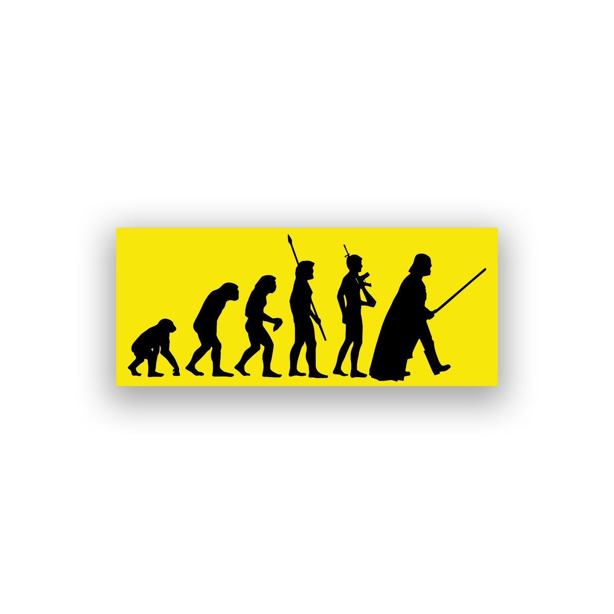 Laser engraved automotive emblem inspired by Star Wars with evolution silhouettes and Darth Vader design