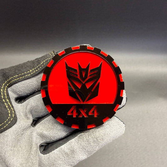 Decepticon Rated 4x4 car badge emblem fits Jeep Wrangler off-road fender