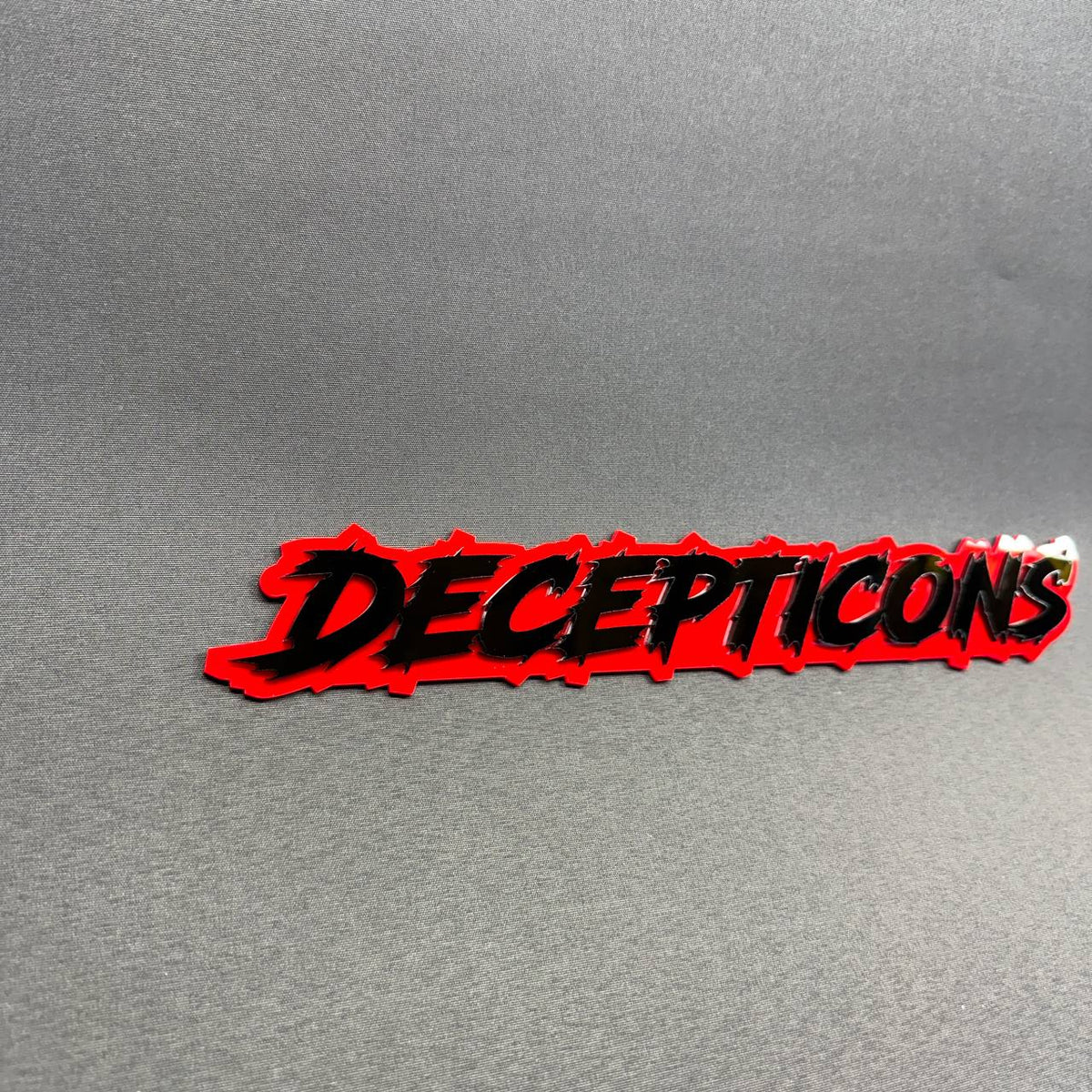 Decepticon Car Badge Fender Emblem Acrylic Custom 3D Text Racing Auto