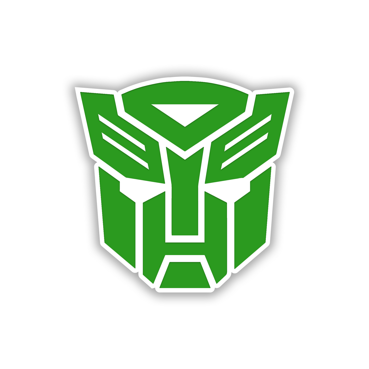Silver and black Decepticon car badge with bold engraved outline