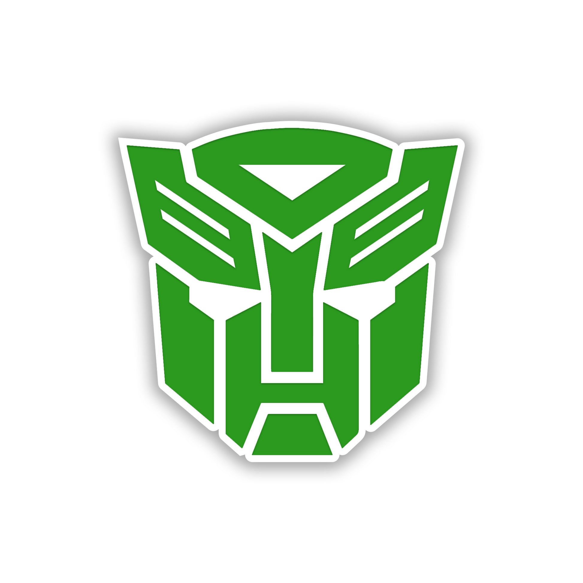 Silver and black Decepticon car badge with bold engraved outline