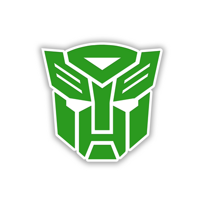 Silver and black Decepticon car badge with bold engraved outline