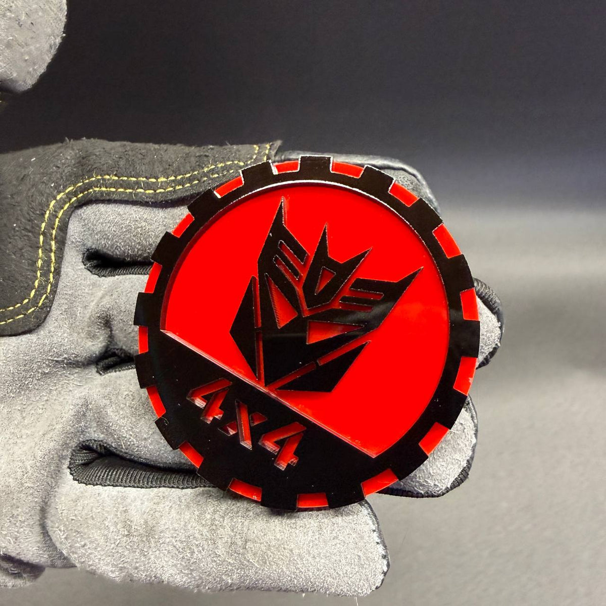 Decepticon robot 4x4 fender badge fits Jeep Gladiator off-road vehicle