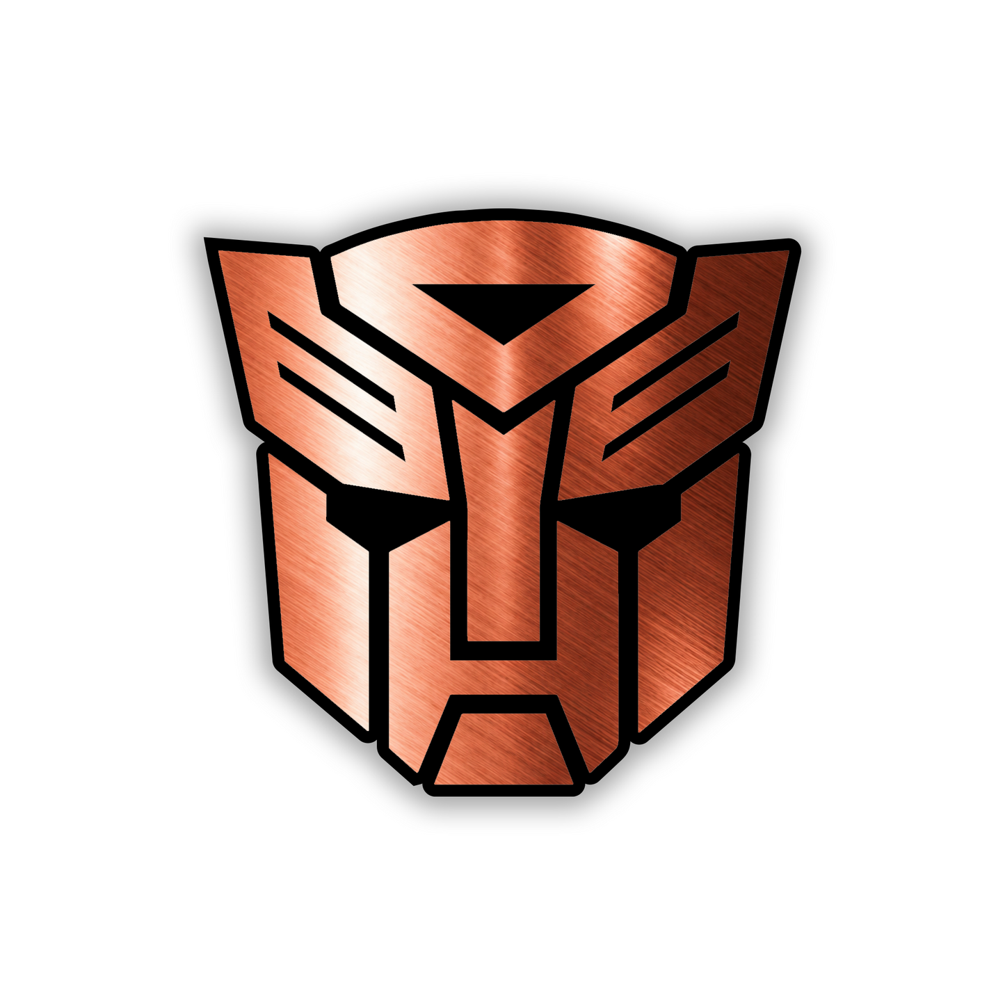 Decepticon car emblem exterior badge with brushed metal appearance