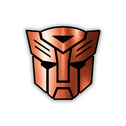 Decepticon car emblem exterior badge with brushed metal appearance