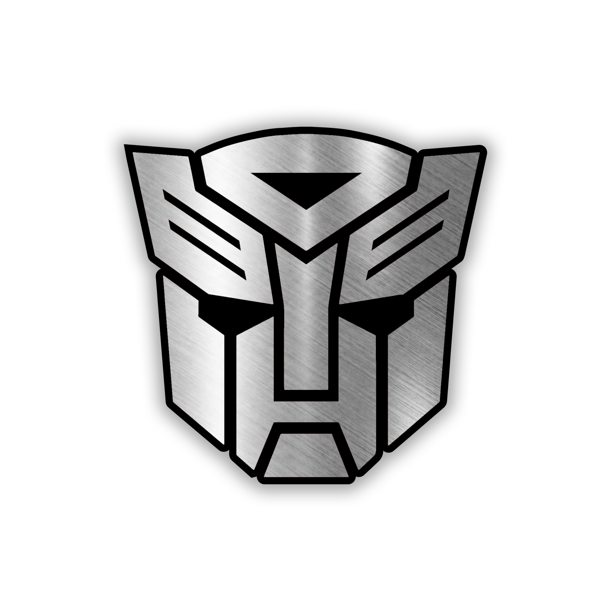 Decepticon engraved car badge fender emblem in brushed silver and black