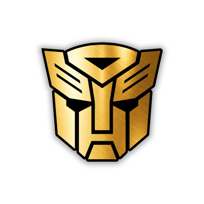 Brushed silver Decepticon car badge with black engraved details