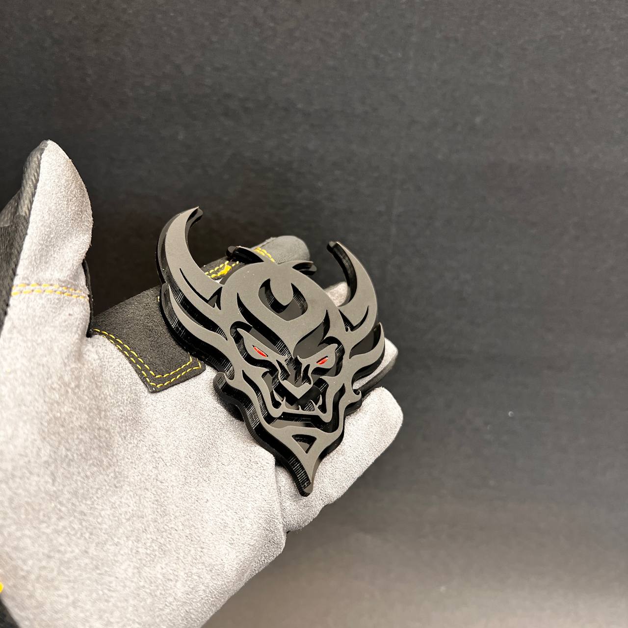 Horned Demon Face auto badge for car truck fender or tailgate decoration