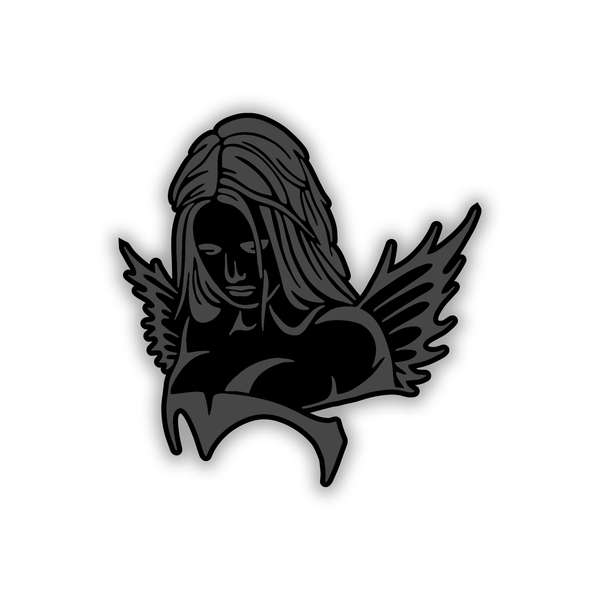 Devil Girl winged fender emblem for car truck exterior customization