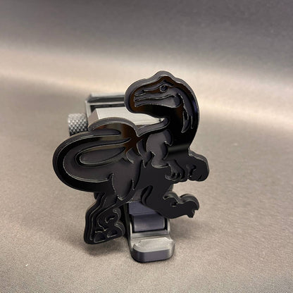 Dinosaur hitch cover with Raptor design for truck