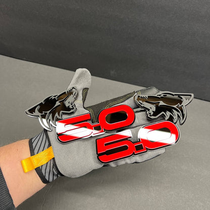 Dodge Ram 1500 5.0 Coyote style wolf head badge custom red acrylic emblem for truck grille upgrade