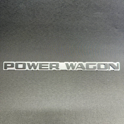 Power Wagon custom car badge emblem for Dodge Ram 2500 heavy duty pickup truck tailgate, silver and black layered lettering