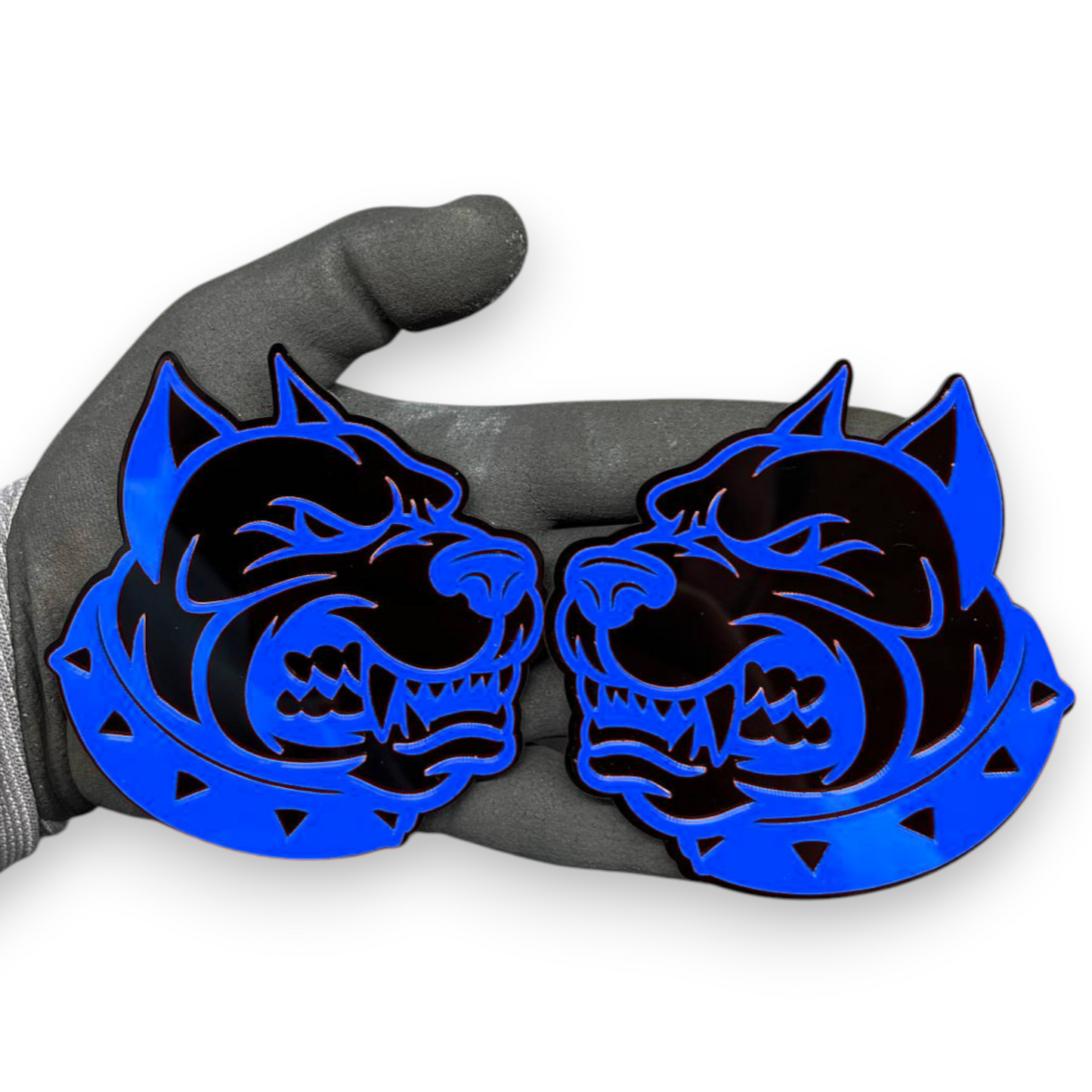 Aggressive Dog fender badge pair for trucks cars Jeep SUVs and custom automotive builds