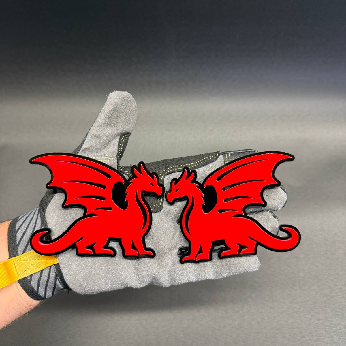 Dragon car badge with winged dragon design for custom automotive fender emblem