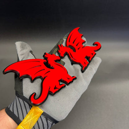 Dragon car badge with winged dragon design for custom automotive fender emblem