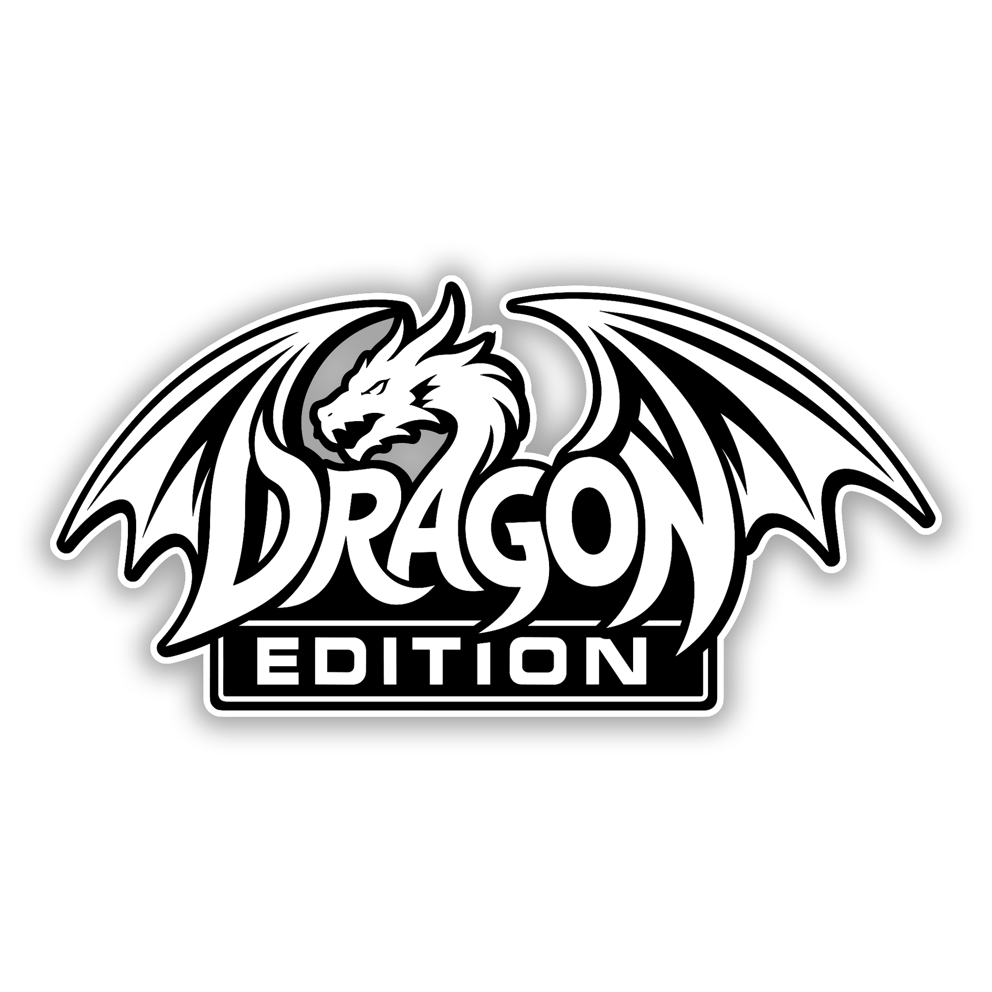 Custom style Dragon Edition car emblem with detailed dragon head and large wings