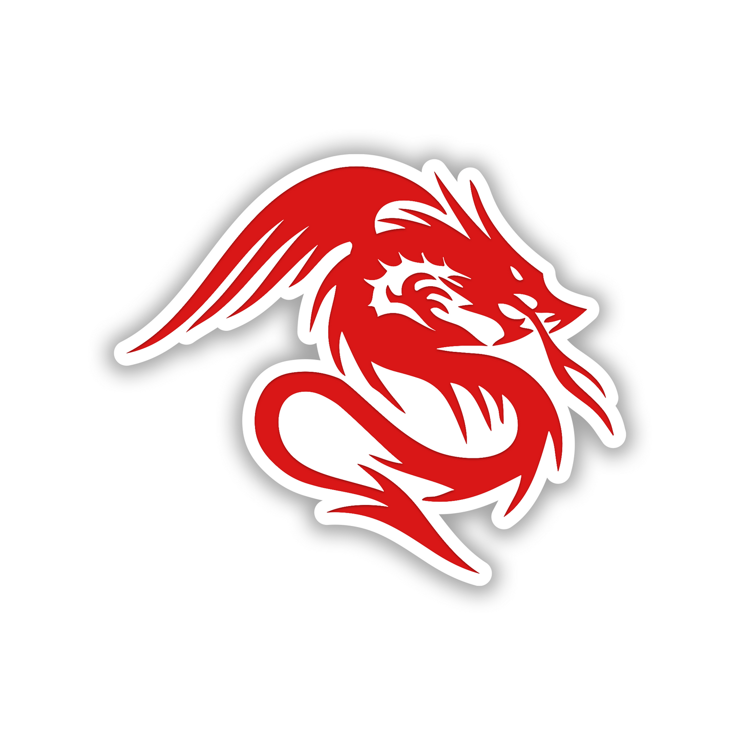 Dragon fender badge in brushed silver and black for personalized automotive exterior styling.