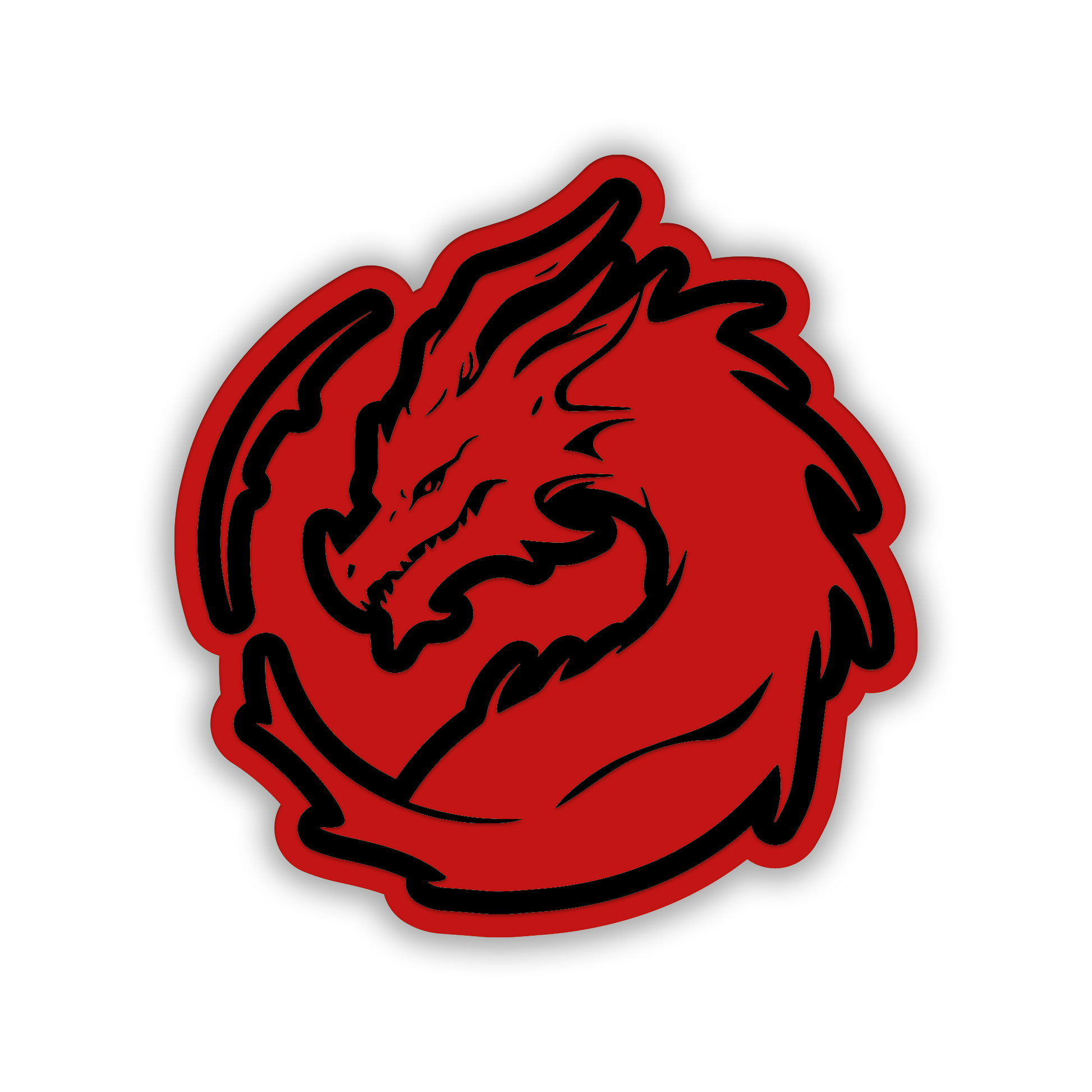 Dragon head car badge in silver and black for custom automotive exterior styling