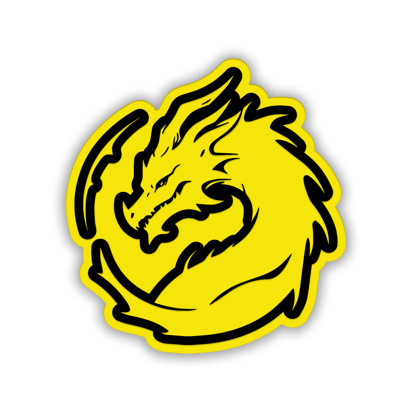 Custom dragon head fender badge featuring detailed engraved line artwork