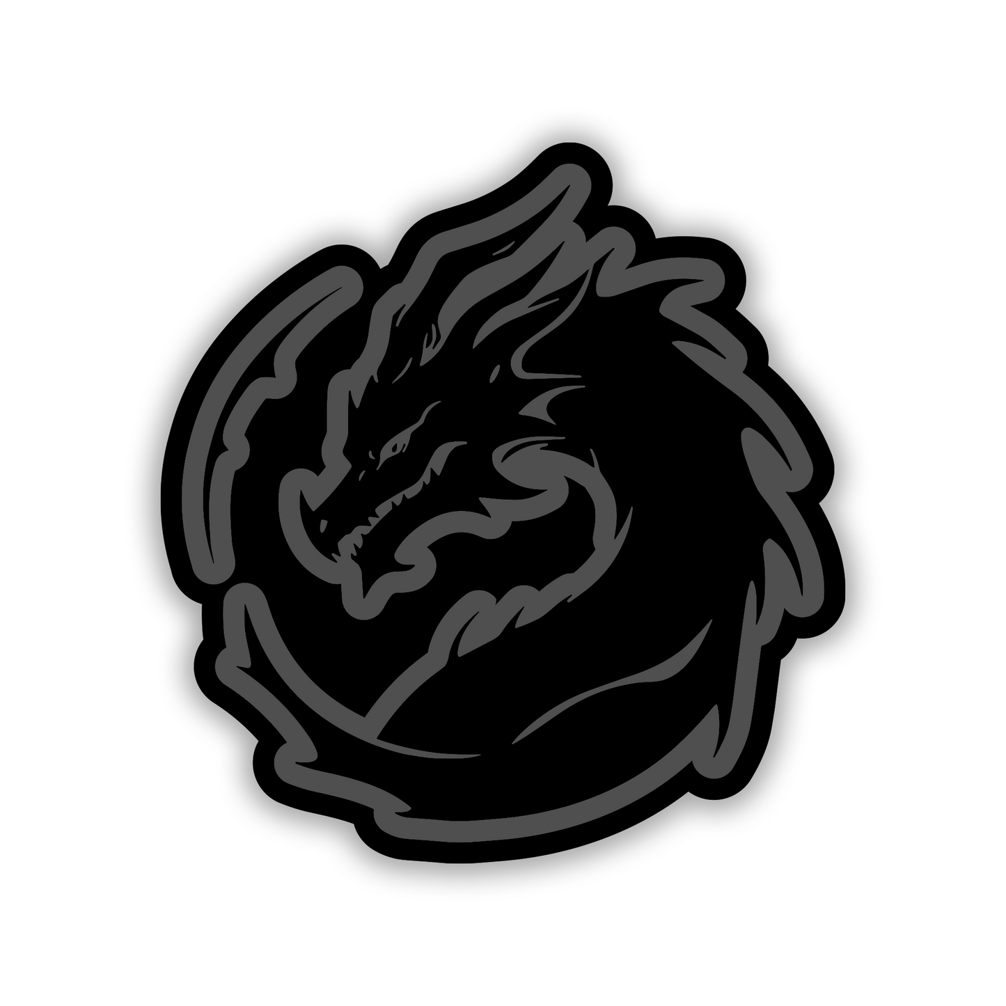 Silver dragon head automotive emblem for car, truck, SUV, or custom build