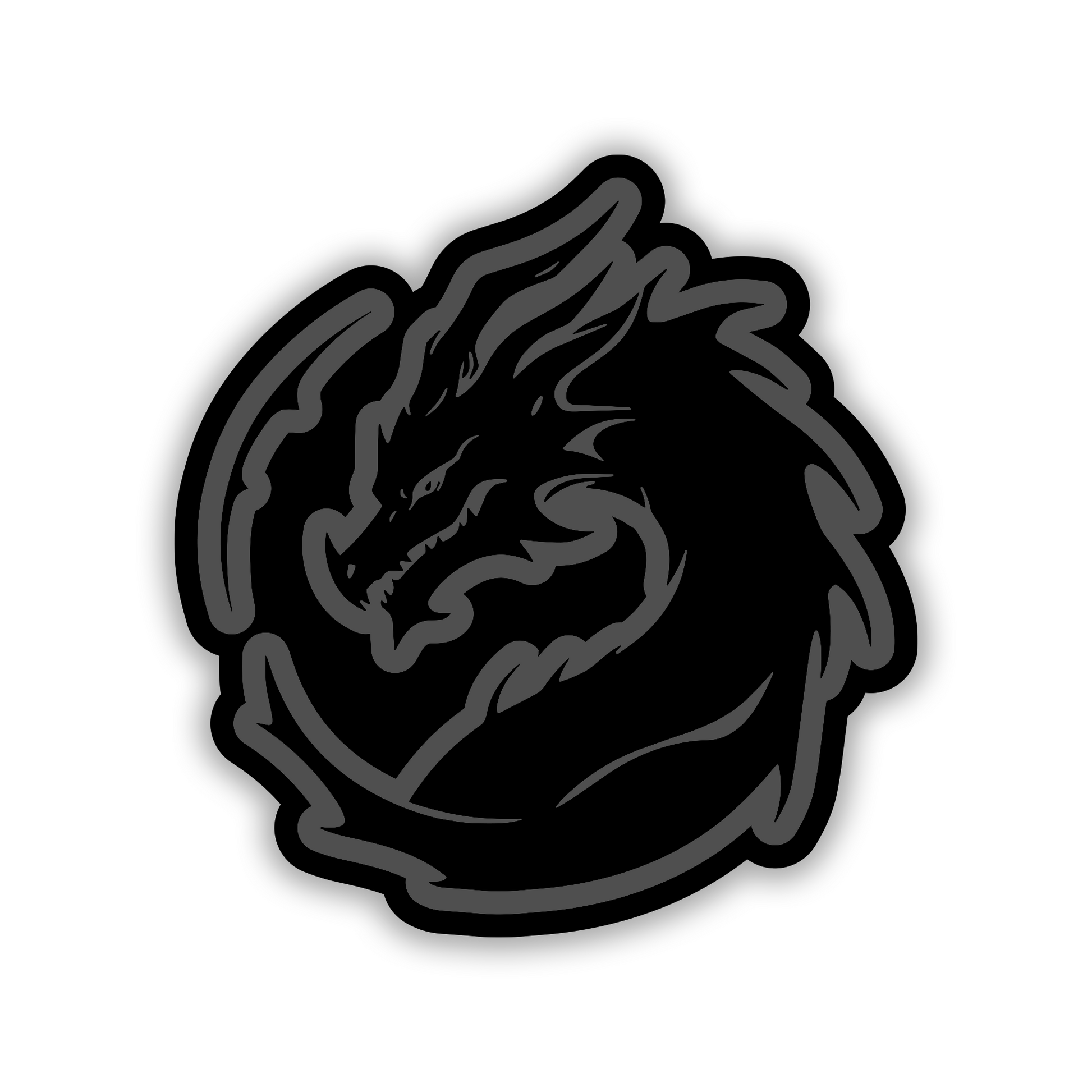 Silver dragon head automotive emblem for car, truck, SUV, or custom build