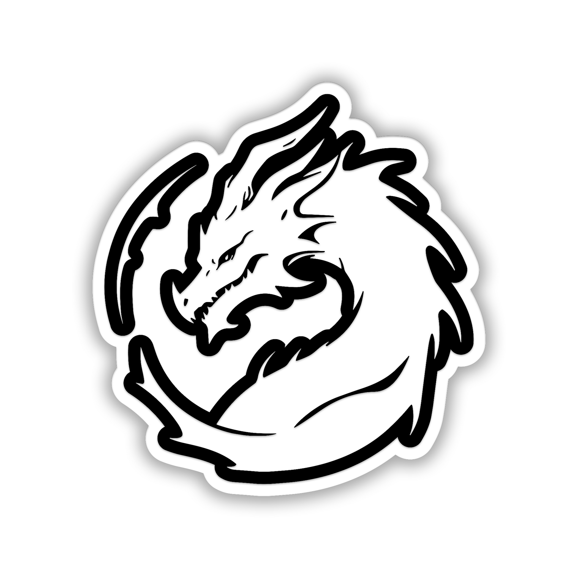 Brushed silver dragon head fender emblem with detailed black engraved design