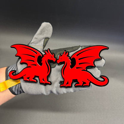 Dragon car badge with winged dragon design for custom automotive fender emblem