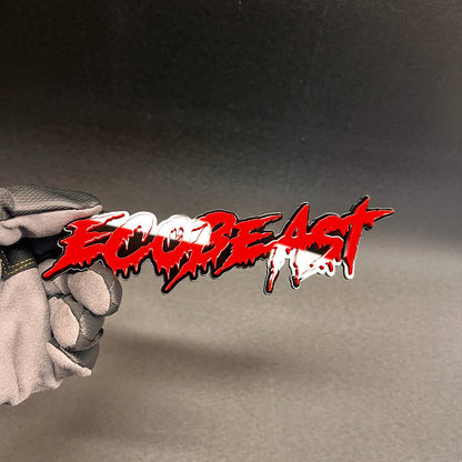 ECOBEAST red and black text car badge fender emblem for exterior vehicle styling