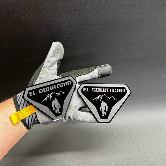 EL SQUATCHO car badge fender emblem fits Bronco with black and silver mountain design