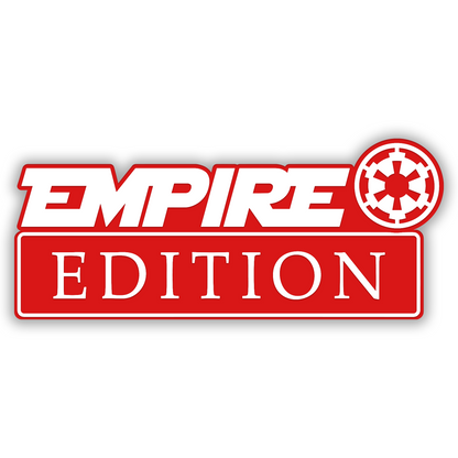 Empire Edition car fender emblem with brushed silver and black contrast design