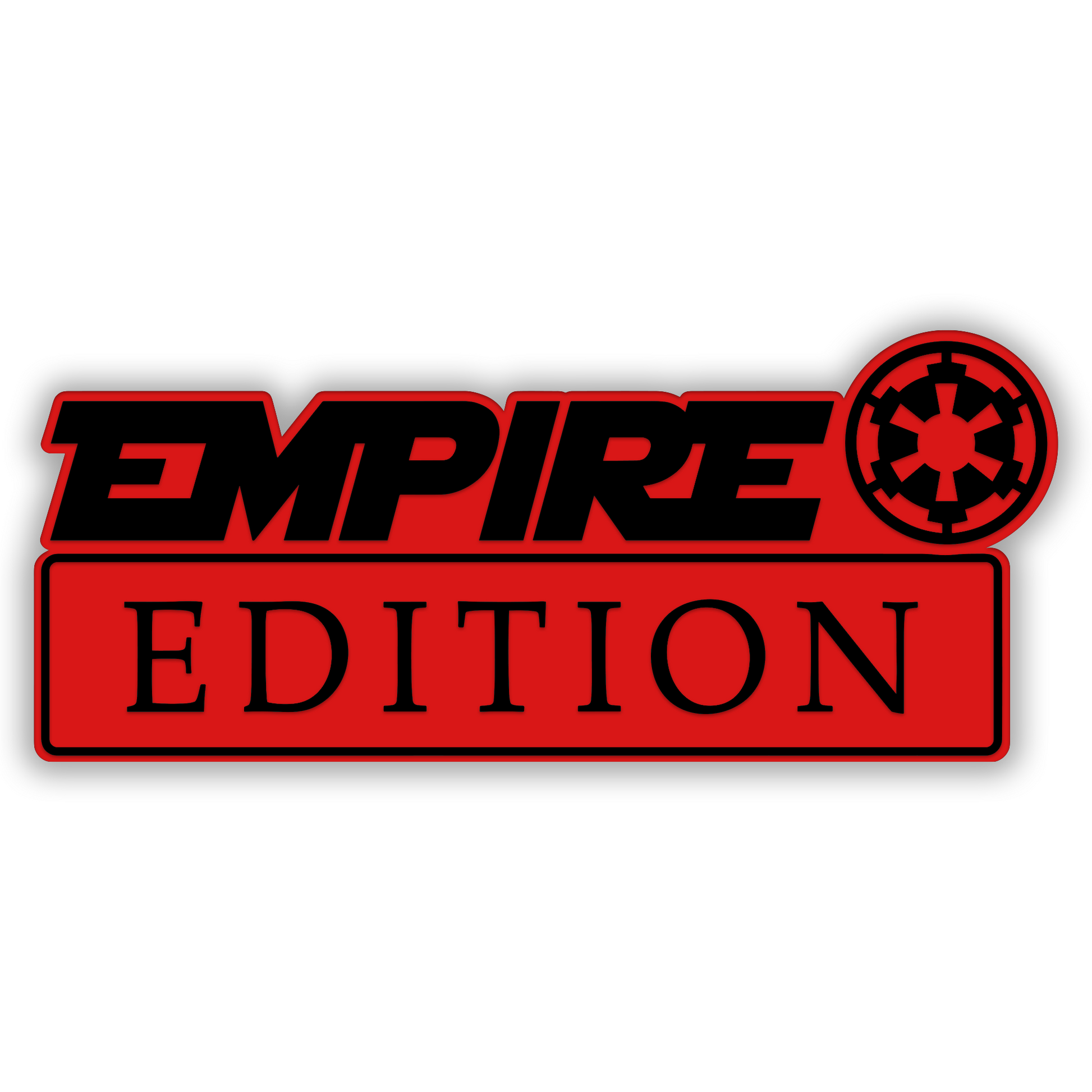 Engraved Empire Edition automotive badge with premium metal look finish