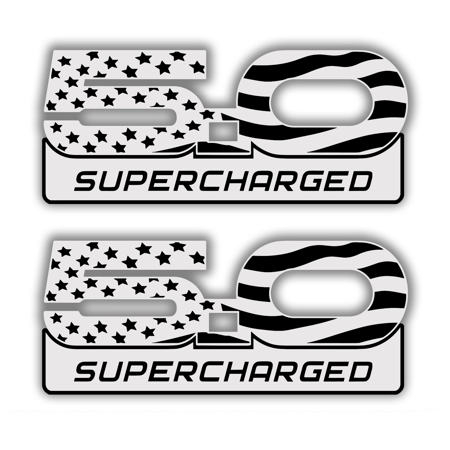 American flag 5.0 Supercharged exterior car emblem
