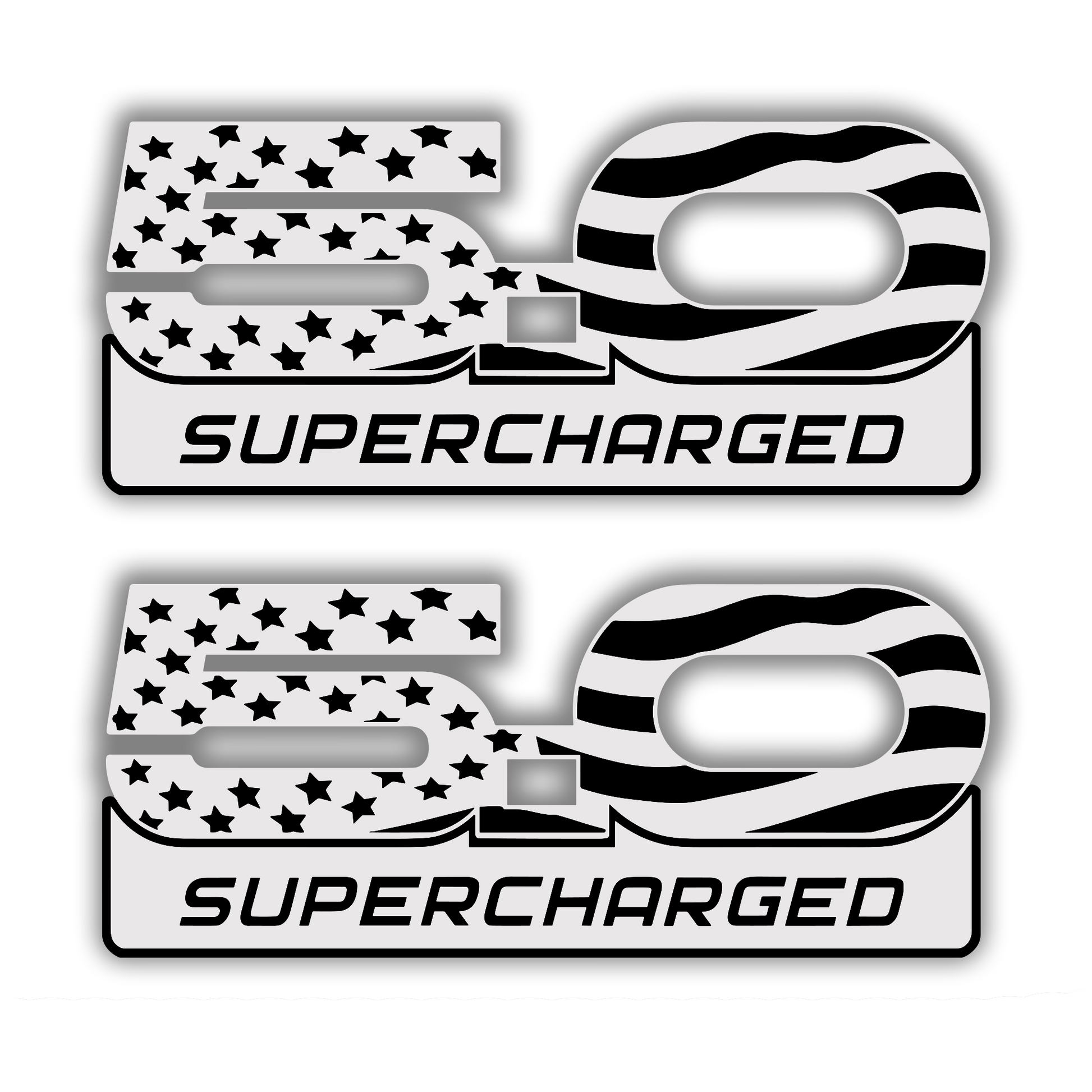 American flag 5.0 Supercharged exterior car emblem