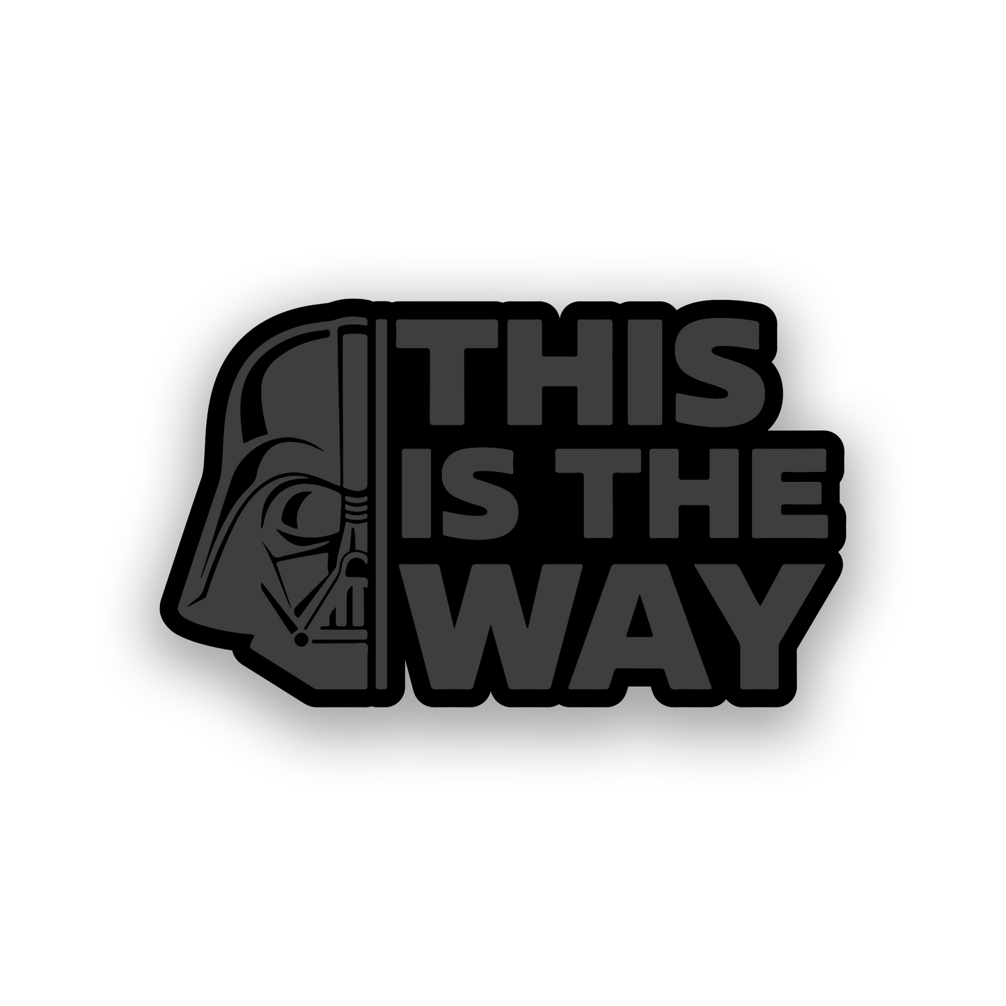 Custom This Is The Way car emblem with Darth Vader inspired sci fi artwork
